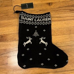 Saint Laurent Jacquard Wool Stocking. New with Giftbox